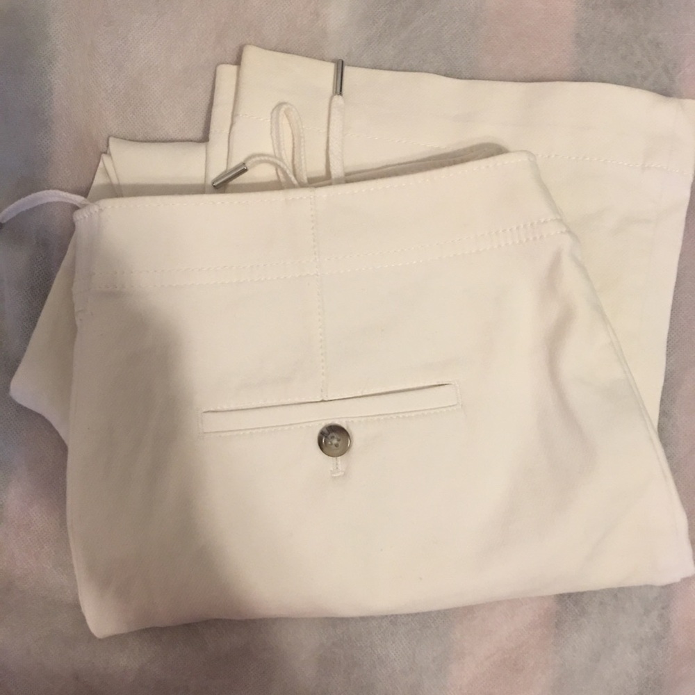 Ann Taylor Cotton Spandex White Flare Leg Sailor Pants Size 12